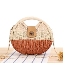 Quaint, elegant, one of a kind handcrafted straw bag.